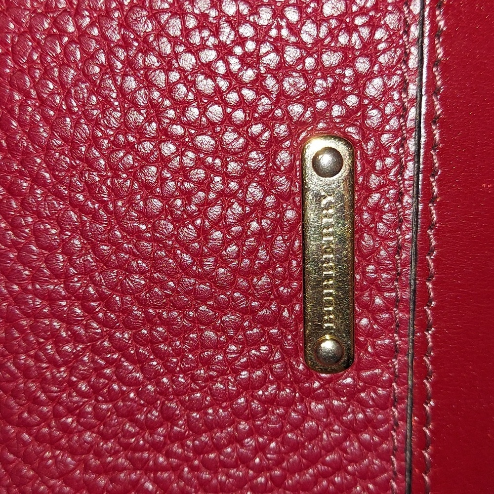 Authentic Burberry Red Leather Long Wallet.  EUC - Picture 4 of 13